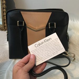 Calvin Klein Black&Tan Leather Handbag